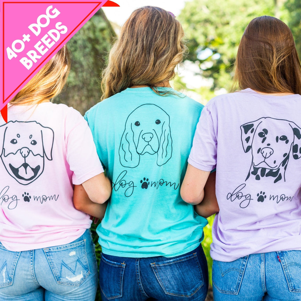 Monogrammed 'Dog Mom' Front & Back T-Shirt