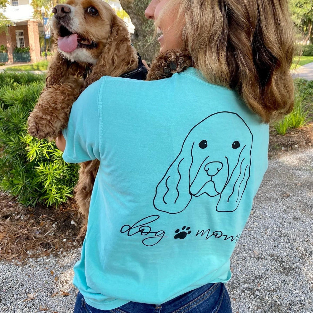 Monogrammed 'Dog Mom' Front & Back T-Shirt