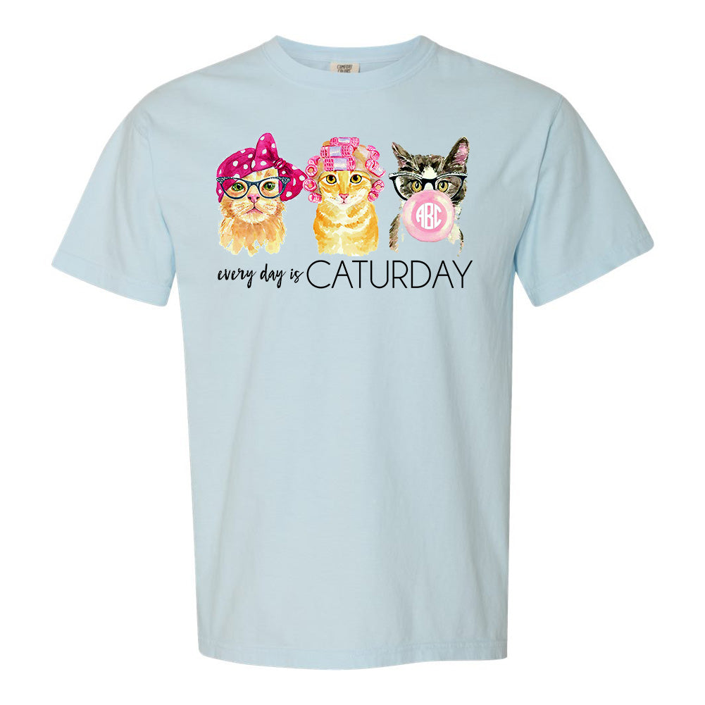 Monogrammed 'Every Day is Caturday' T-Shirt
