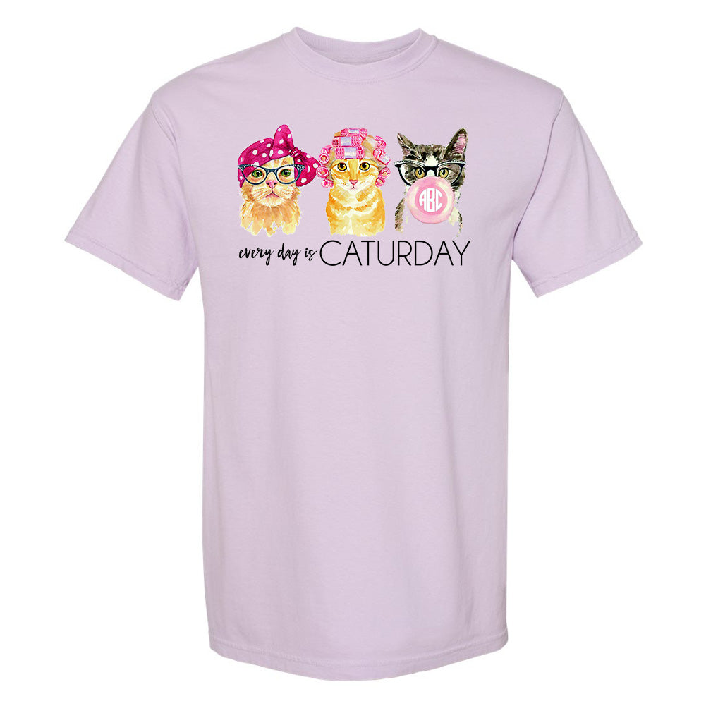 Monogrammed 'Every Day is Caturday' T-Shirt