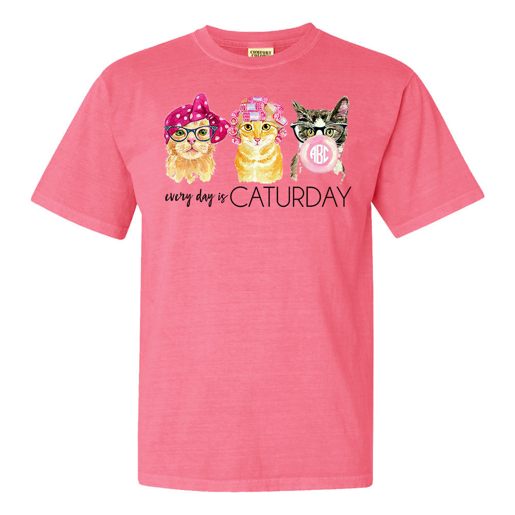 Monogrammed 'Every Day is Caturday' T-Shirt