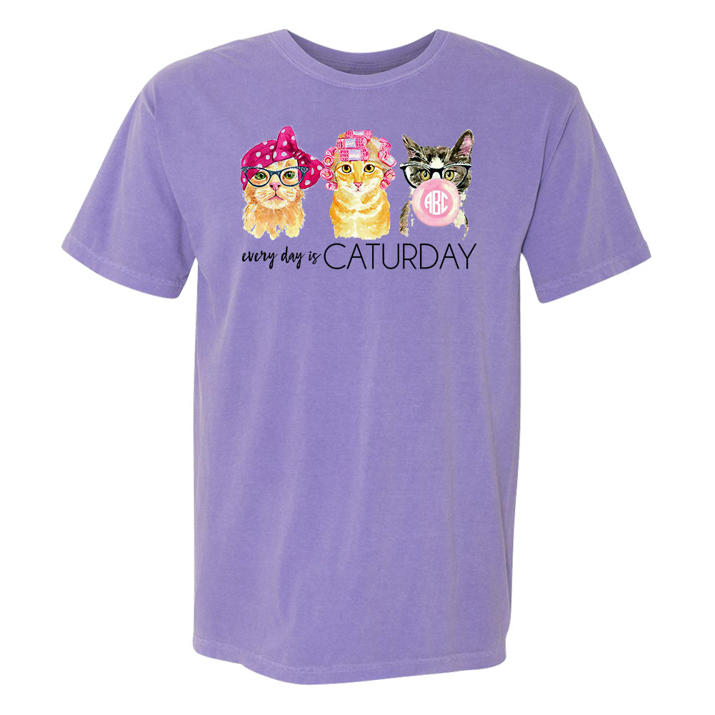 Monogrammed 'Every Day is Caturday' T-Shirt