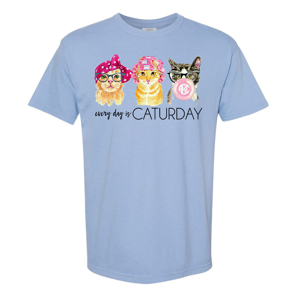 Monogrammed 'Every Day is Caturday' T-Shirt