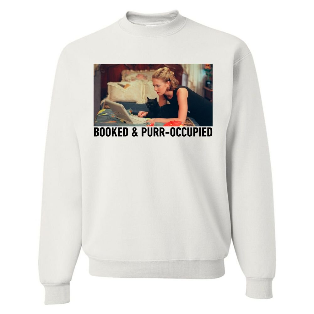 'Booked & Purr-Occupied' Crewneck Sweatshirt