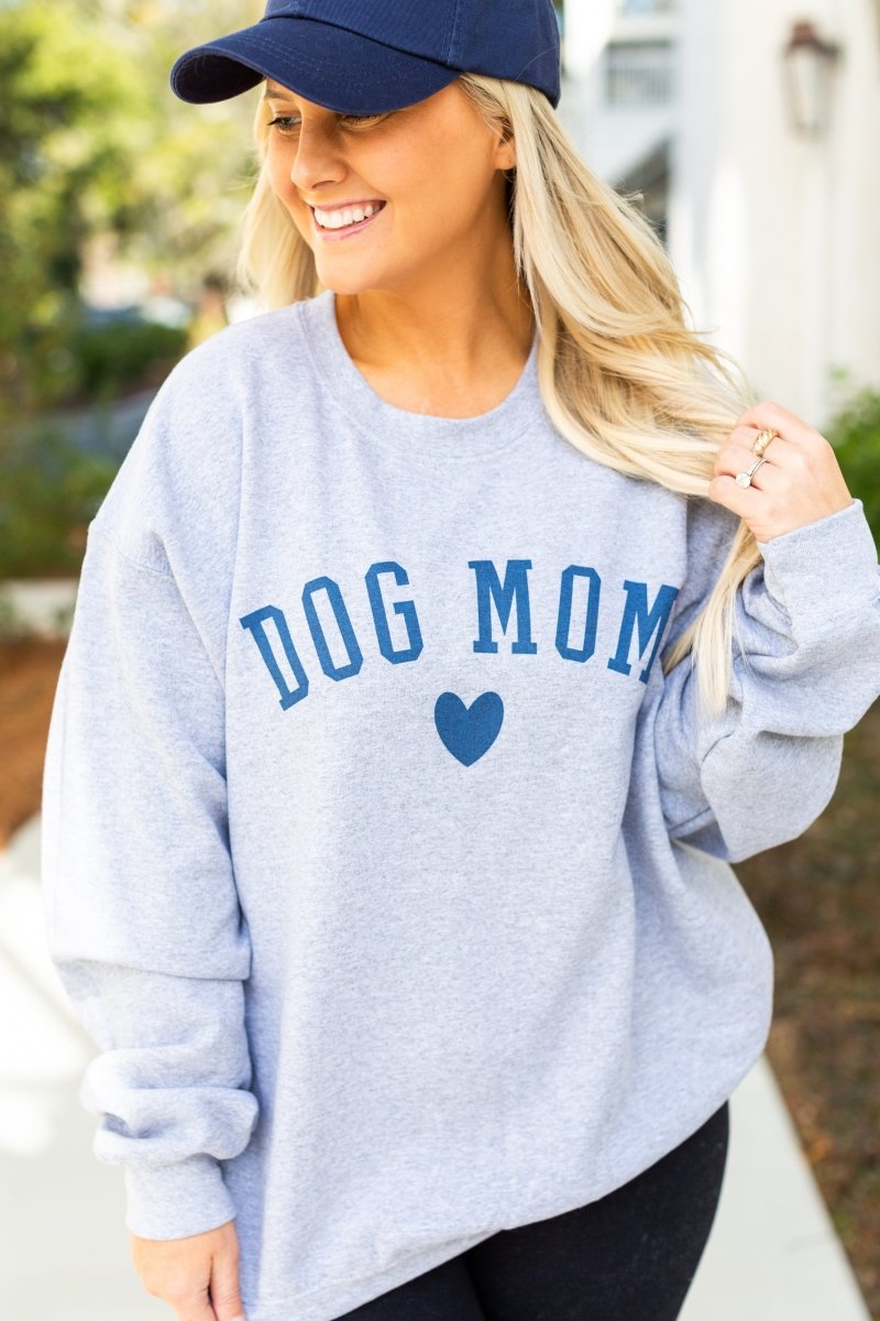 'Dog Mom At Heart' Crewneck Sweatshirt