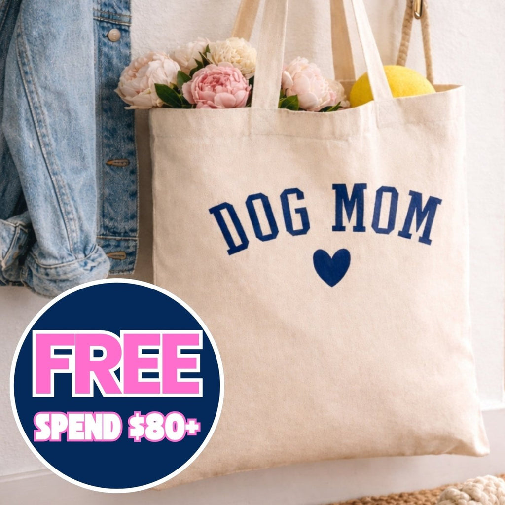 'Dog Mom At Heart' Jumbo Tote (FREE $80+)