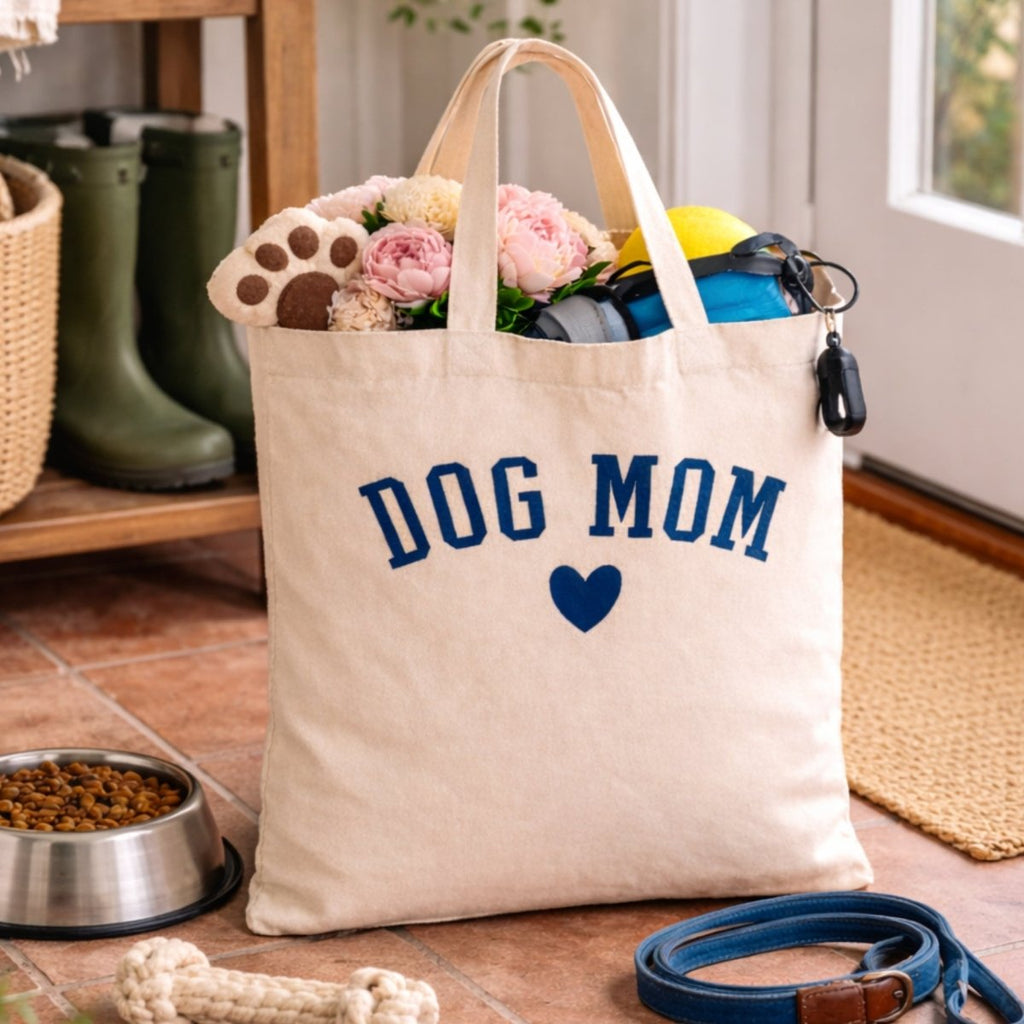 'Dog Mom At Heart' Jumbo Tote (FREE $80+)