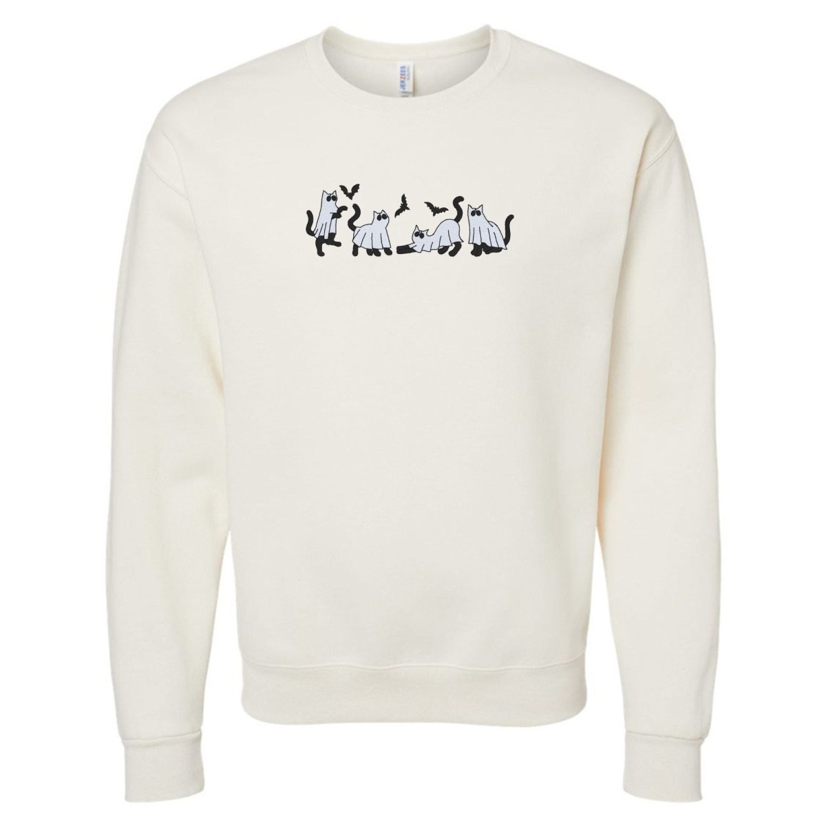 'Ghost Cats' Embroidered Crewneck Sweatshirt