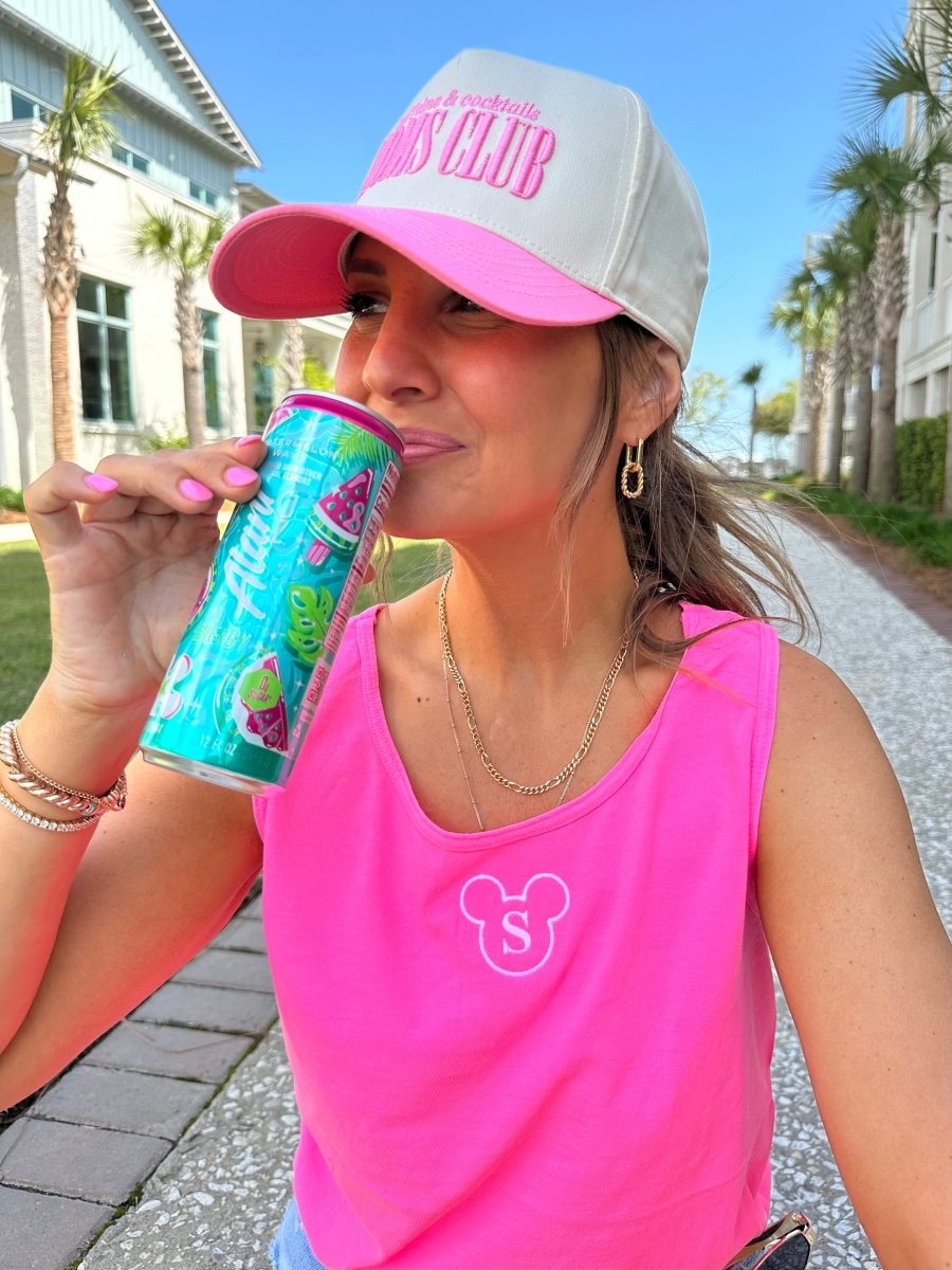 Initialed Neon Pink 'Magic Ears' Tank Top