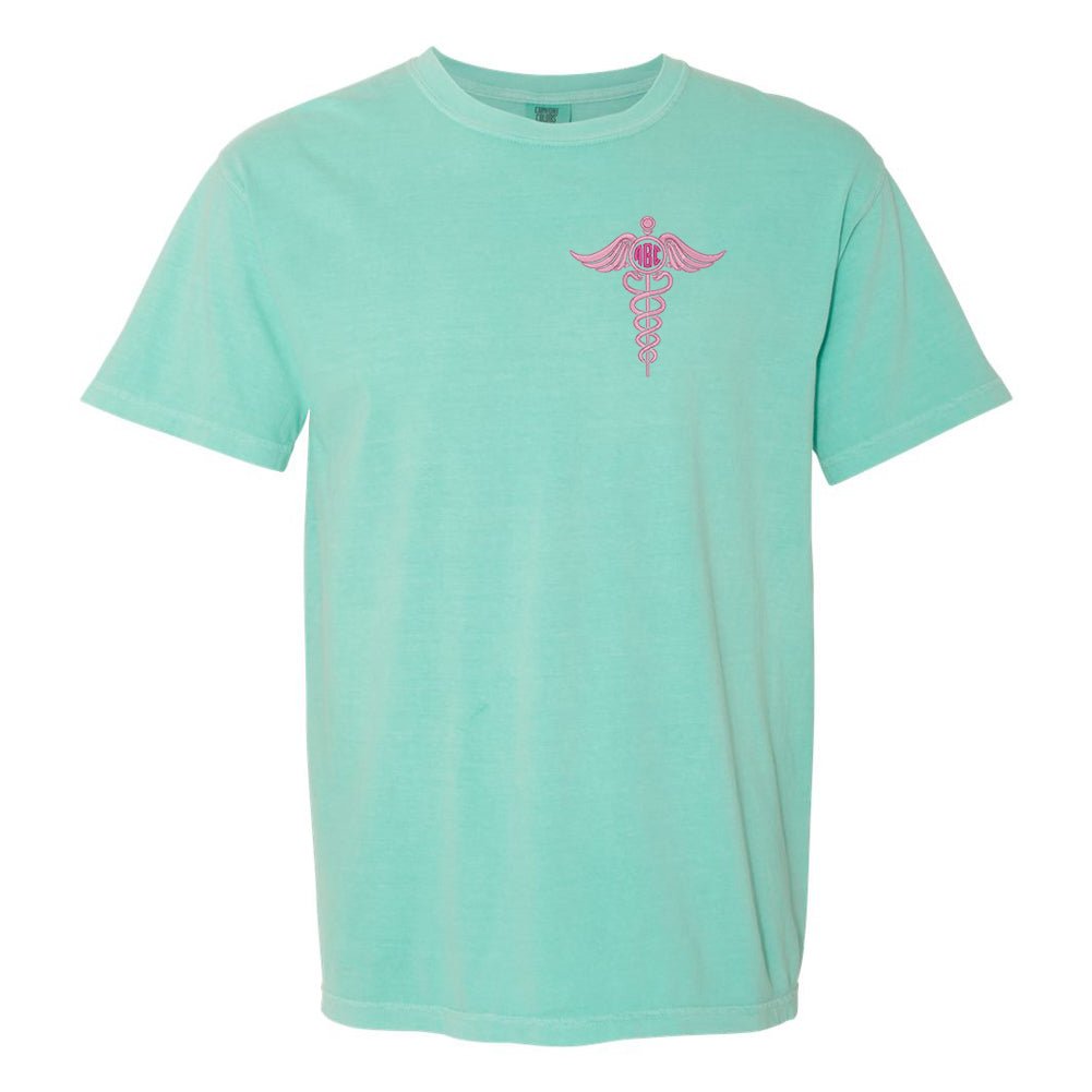 Monogrammed Caduceus Comfort Colors T-Shirt