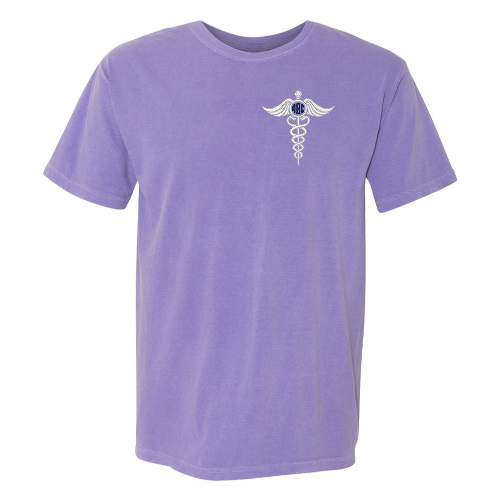Monogrammed Caduceus Comfort Colors T-Shirt