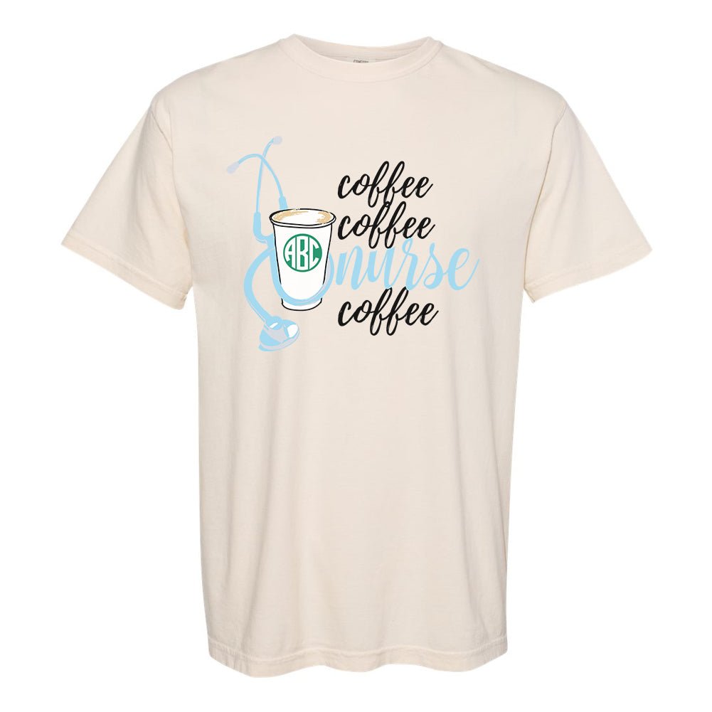 Monogrammed 'Coffee & Nurse' T-Shirt