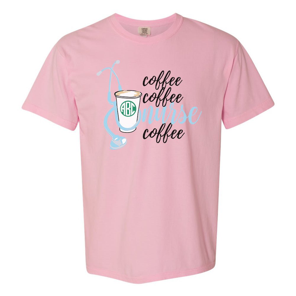 Monogrammed 'Coffee & Nurse' T-Shirt