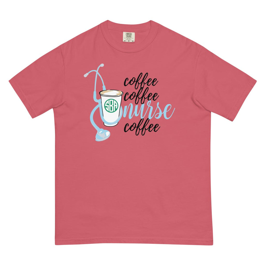Monogrammed 'Coffee & Nurse' T-Shirt