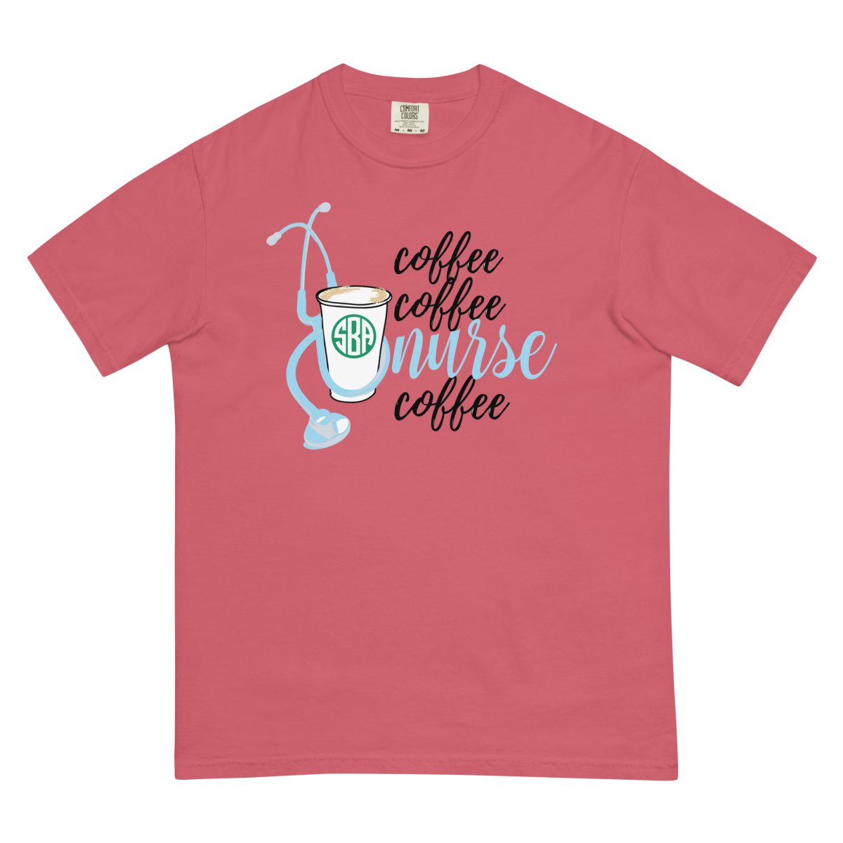 Monogrammed 'Coffee & Nurse' T-Shirt
