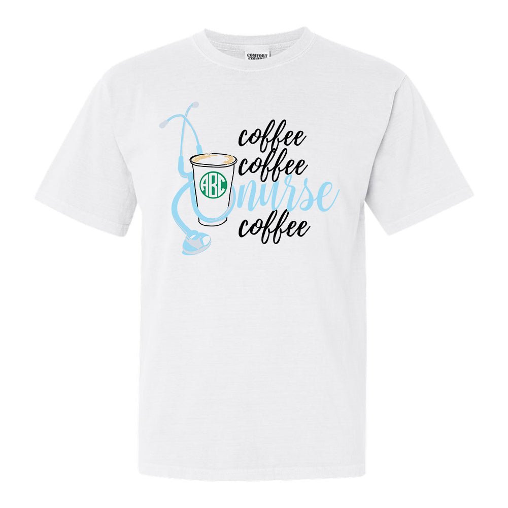 Monogrammed 'Coffee & Nurse' T-Shirt