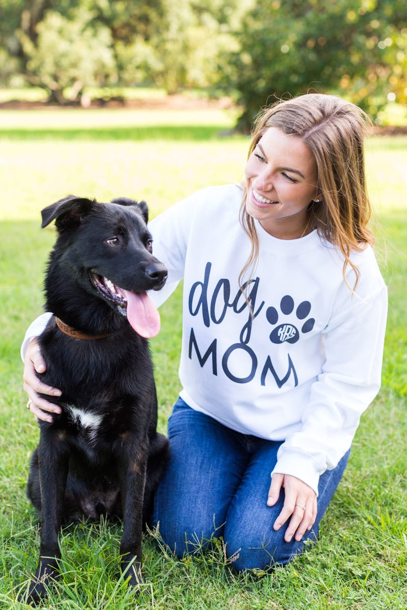Monogrammed 'Dog Mom' Crewneck Sweatshirt