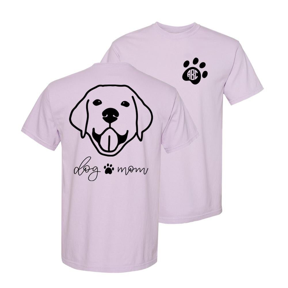 Monogrammed 'Dog Mom' Front & Back T-Shirt