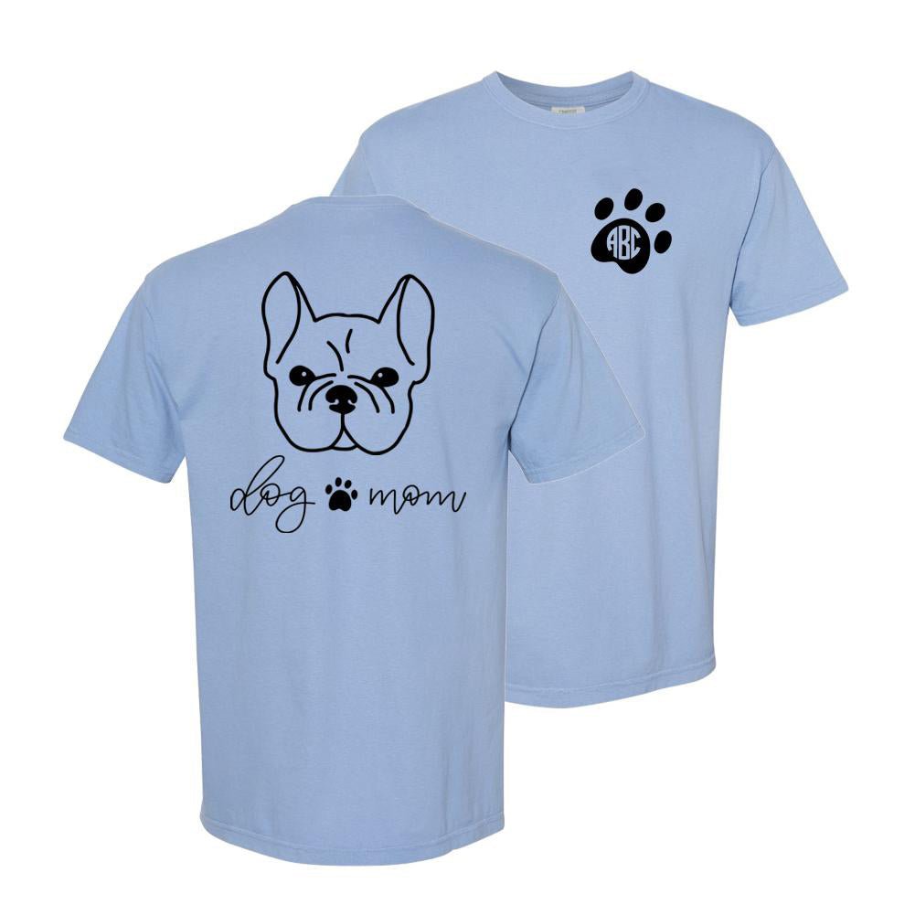 Monogrammed 'Dog Mom' Front & Back T-Shirt