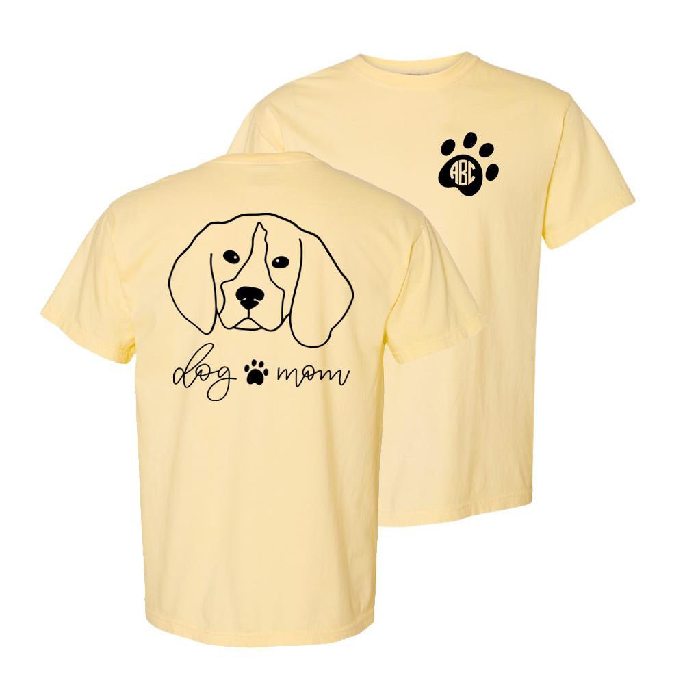Monogrammed 'Dog Mom' Front & Back T-Shirt