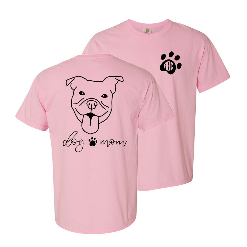 Monogrammed 'Dog Mom' Front & Back T-Shirt