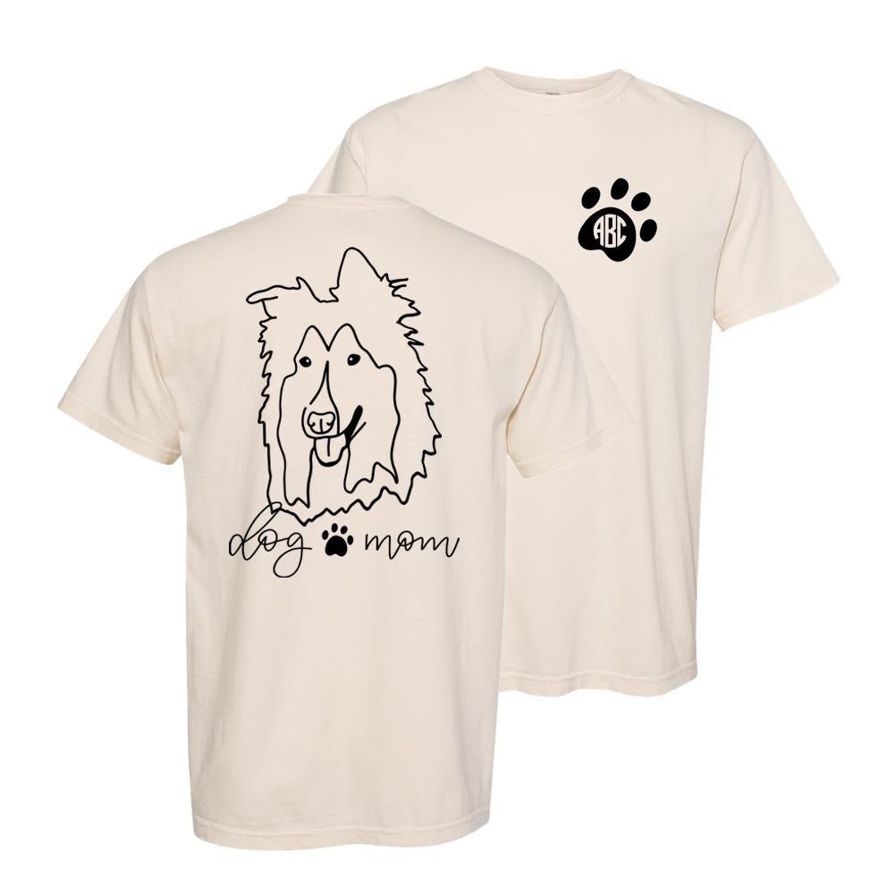 Monogrammed 'Dog Mom' Front & Back T-Shirt