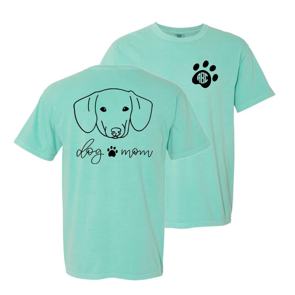 Monogrammed 'Dog Mom' Front & Back T-Shirt