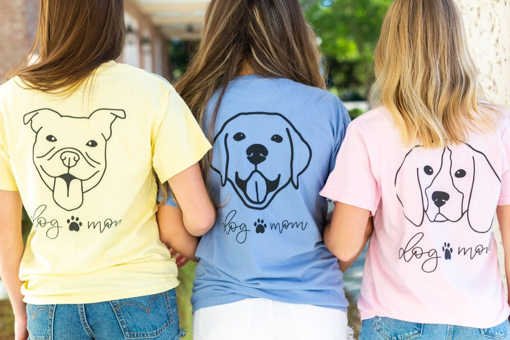 Monogrammed 'Dog Mom' Front & Back T-Shirt