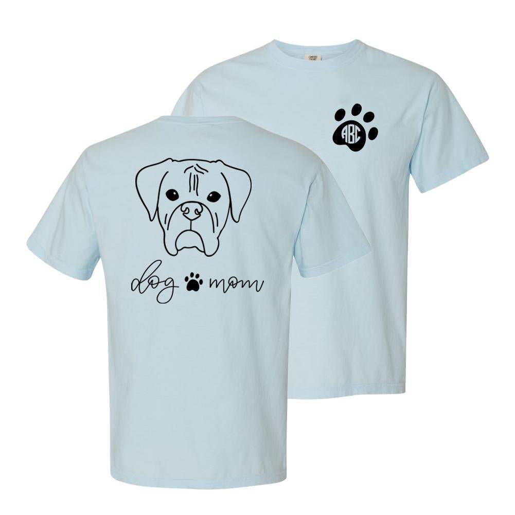 Monogrammed 'Dog Mom' Front & Back T-Shirt