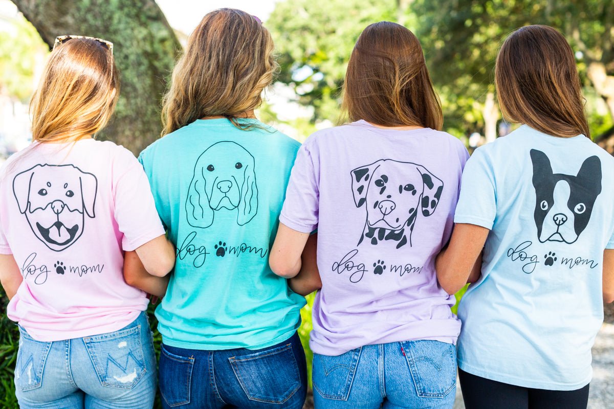 Monogrammed 'Dog Mom' Front & Back T-Shirt