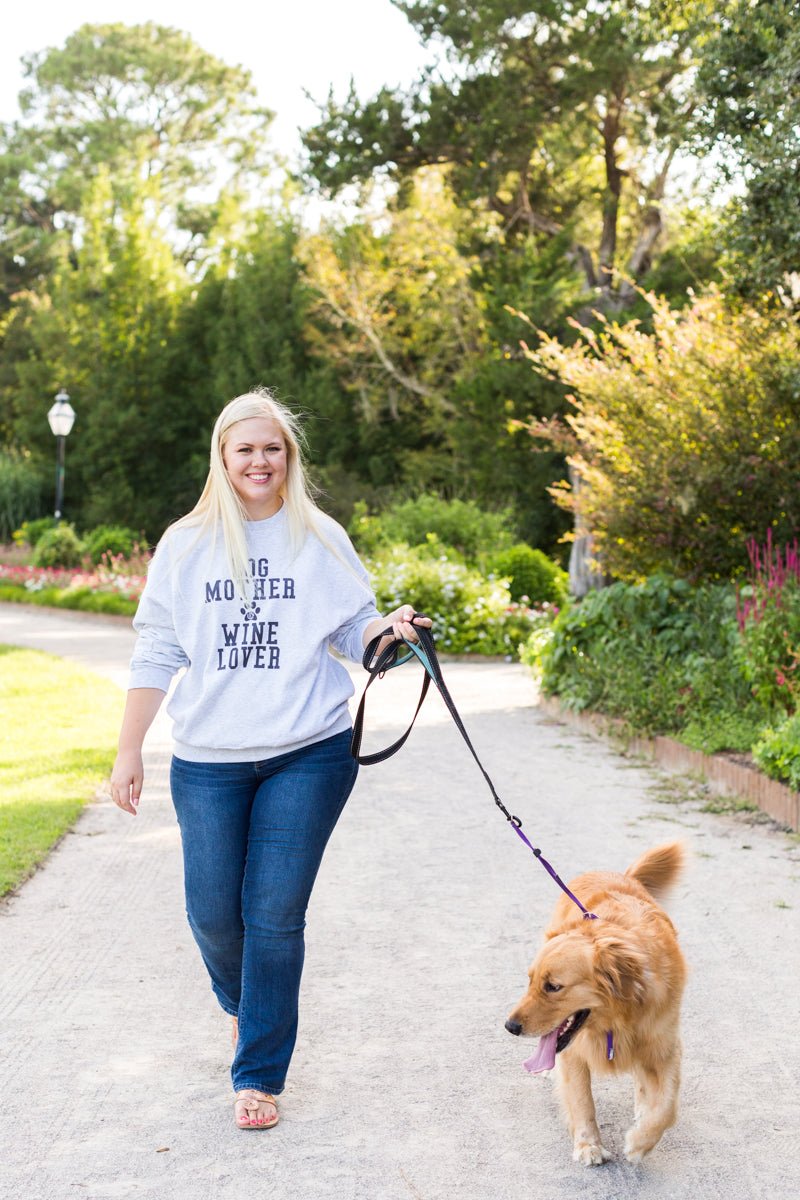 Monogrammed 'Dog Mother, Wine Lover' Crewneck Sweatshirt