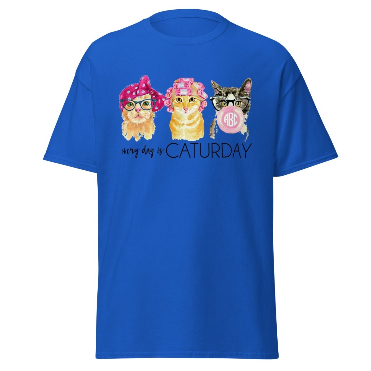 Monogrammed 'Every Day Is Caturday' Basic T-Shirt