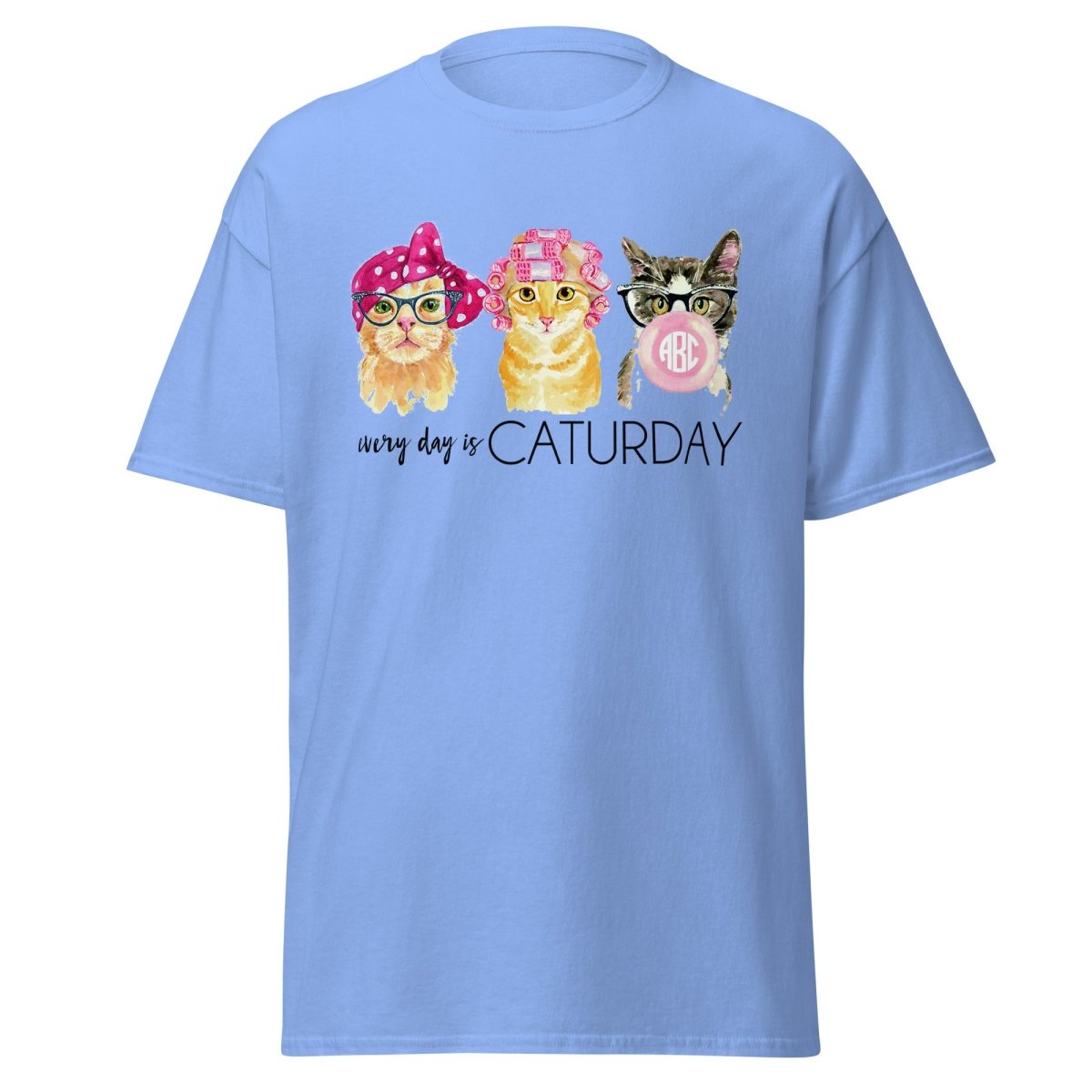 Monogrammed 'Every Day Is Caturday' Basic T-Shirt