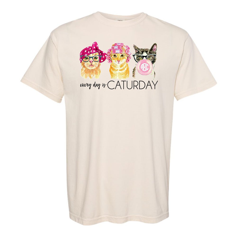 Monogrammed 'Every Day is Caturday' T-Shirt