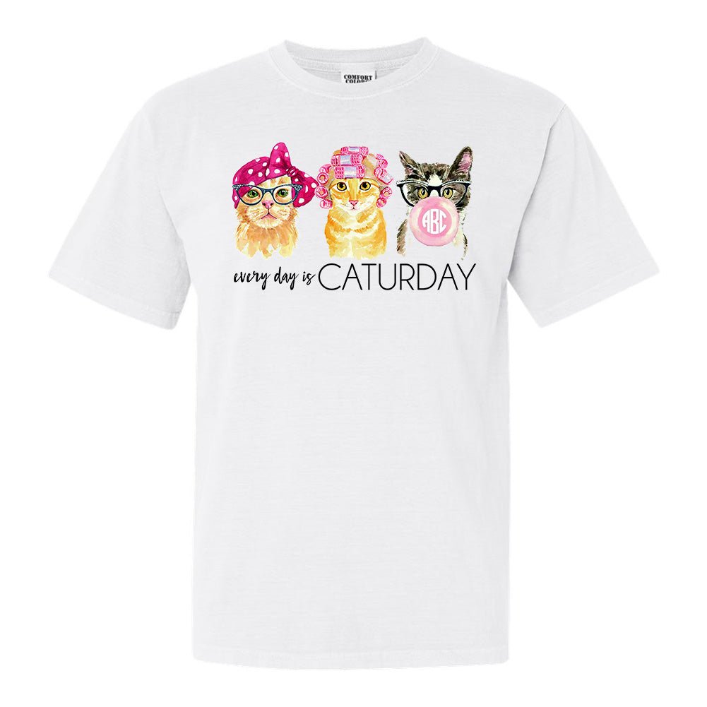 Monogrammed 'Every Day is Caturday' T-Shirt