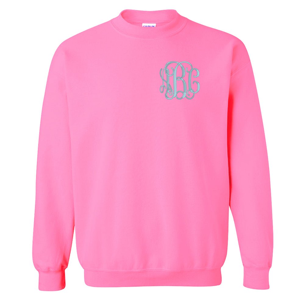 Monogrammed Neon Crewneck Sweatshirt