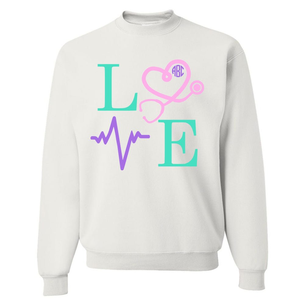 Monogrammed 'Nurse Love' Crewneck Sweatshirt