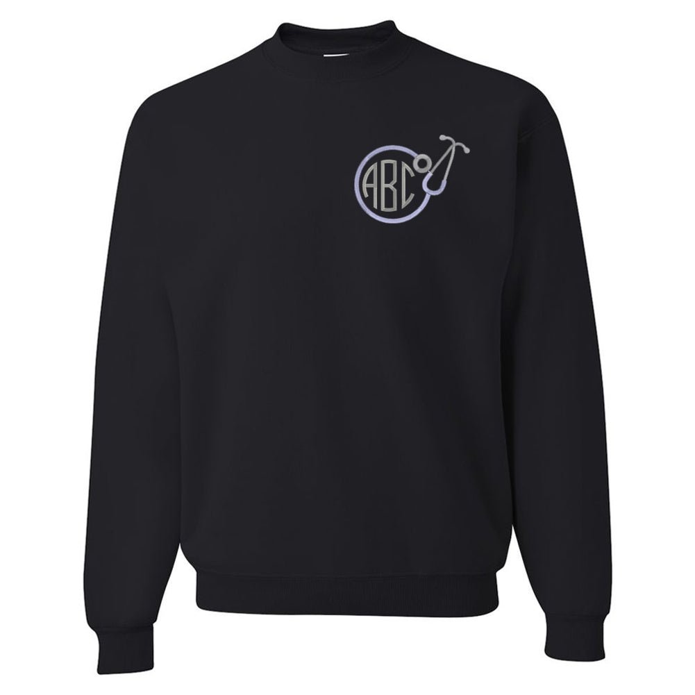 Monogrammed Stethoscope Crewneck Sweatshirt