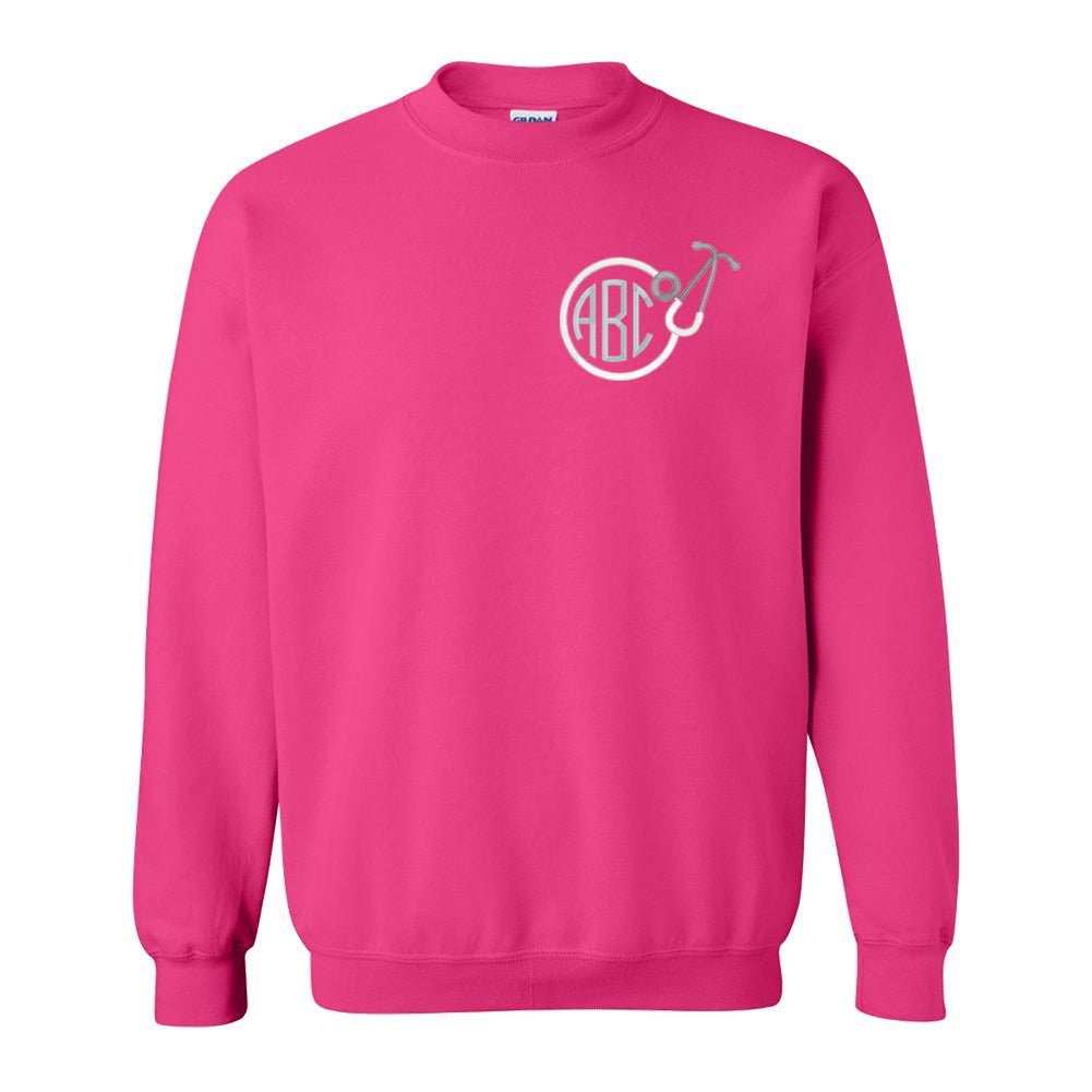 Monogrammed Stethoscope Crewneck Sweatshirt
