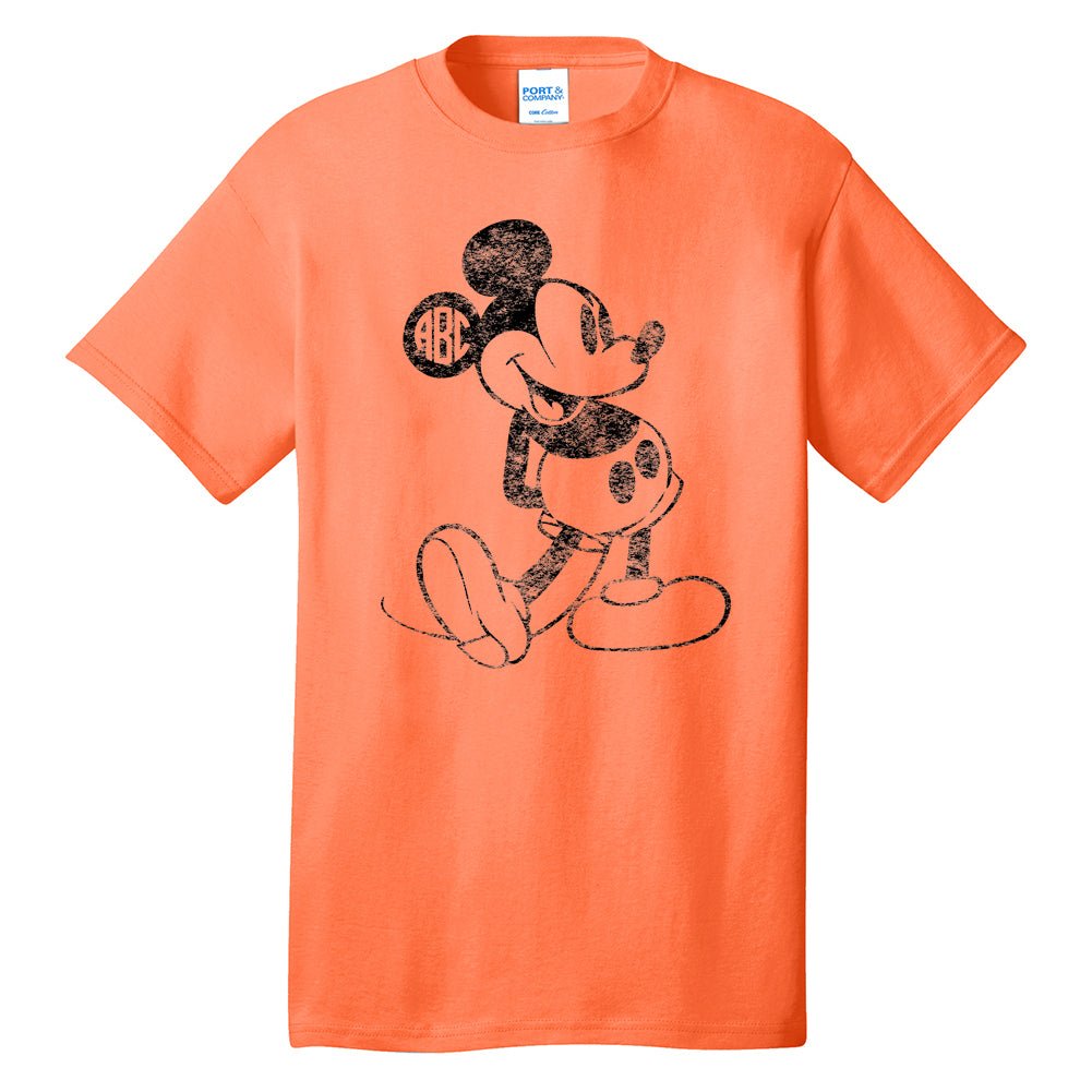 Monogrammed 'Vintage Mickey' Neon T-Shirt