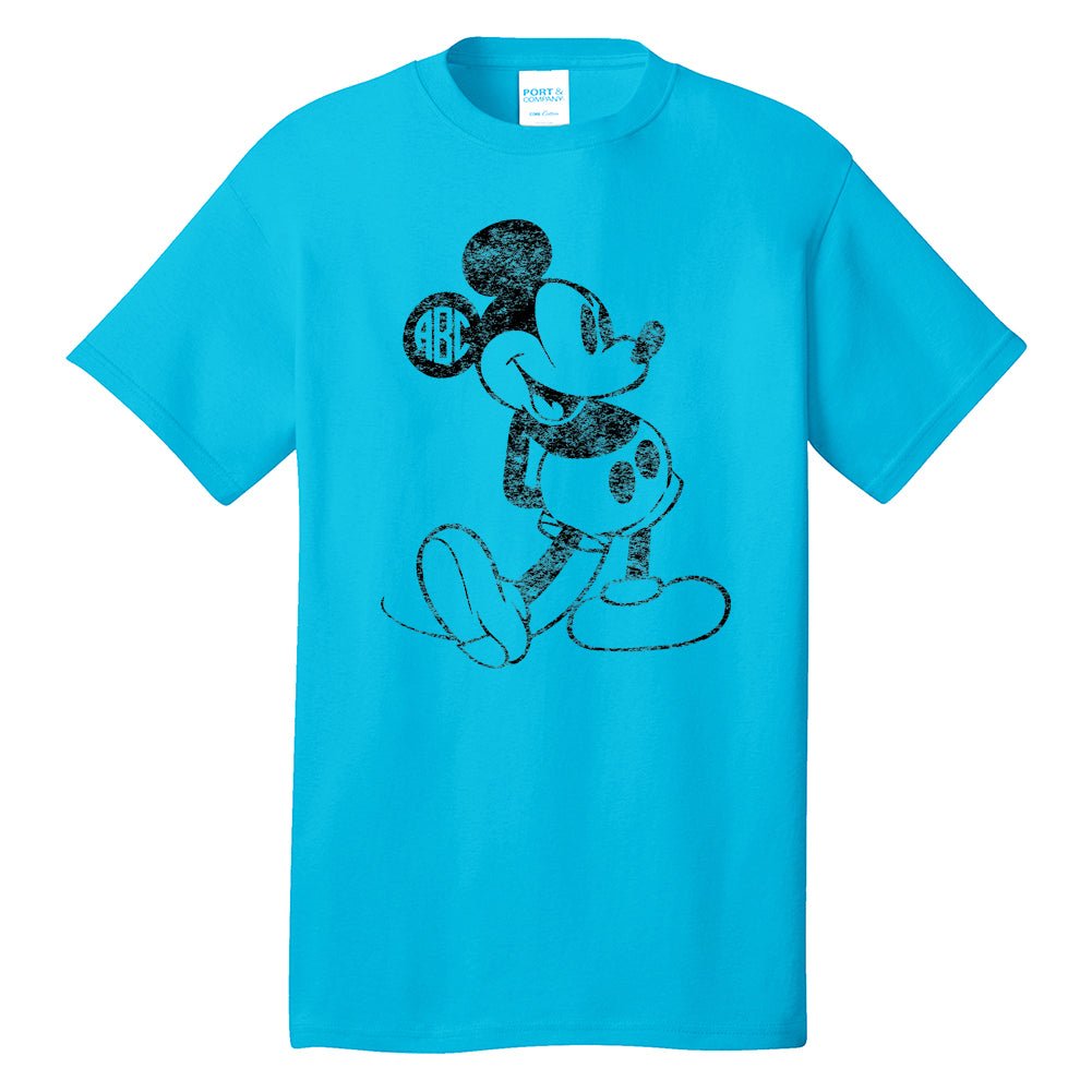 Monogrammed 'Vintage Mickey' Neon T-Shirt