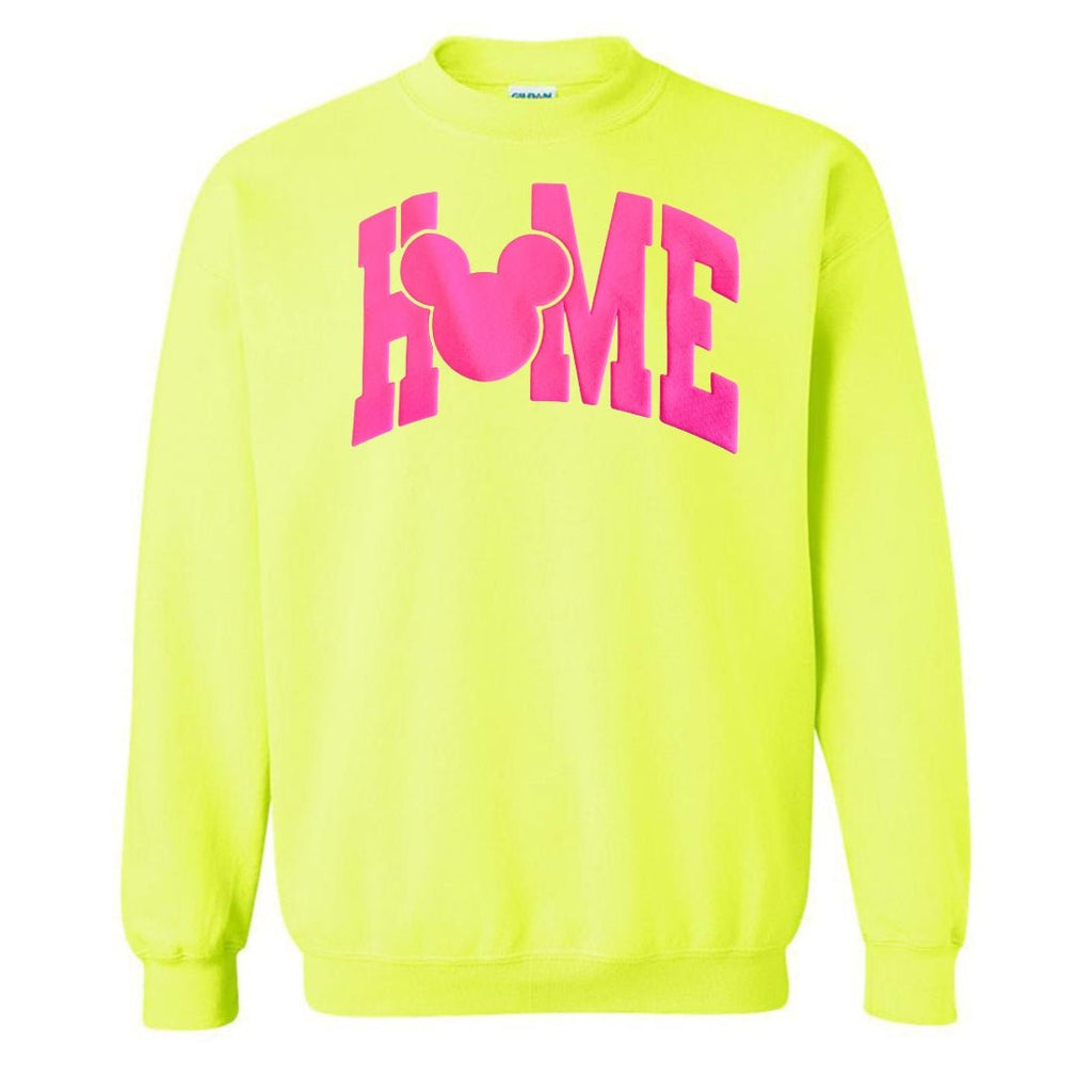 PUFF 'Disney is  HOME' Neon Sweatshirt