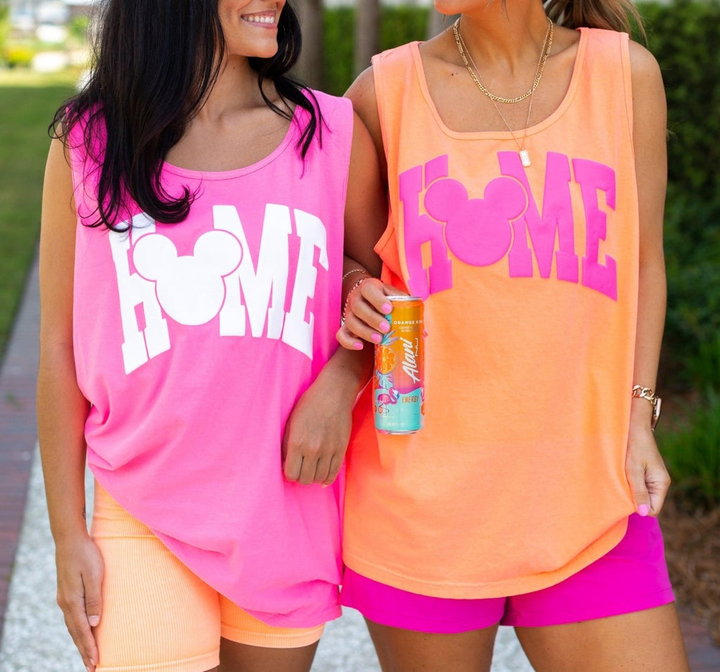 PUFF 'Disney is  HOME' Neon Sweatshirt